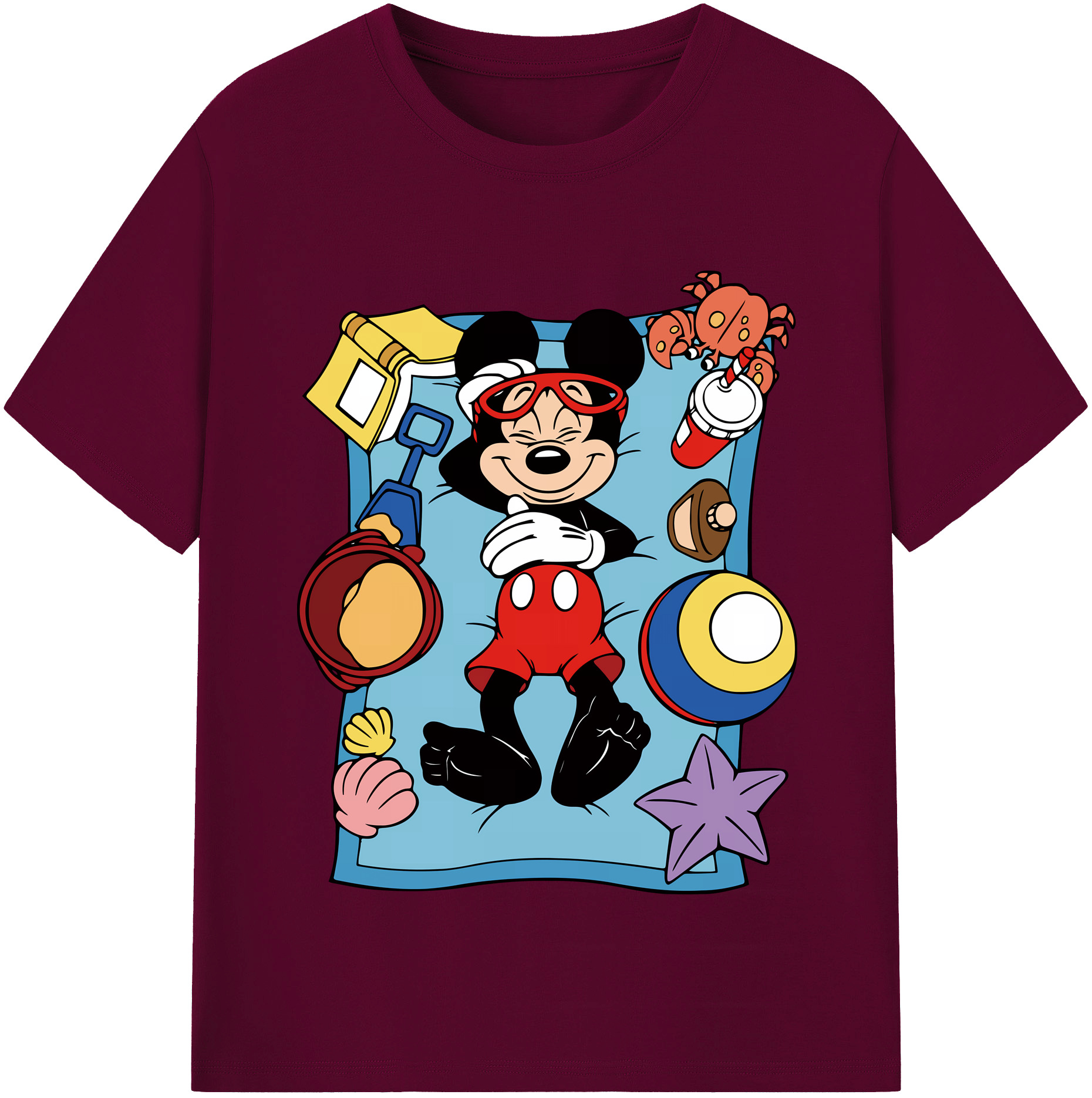 ミッキーマウス Mickey Mouse レディースカジュアルプリントTシャツ（綿100％）